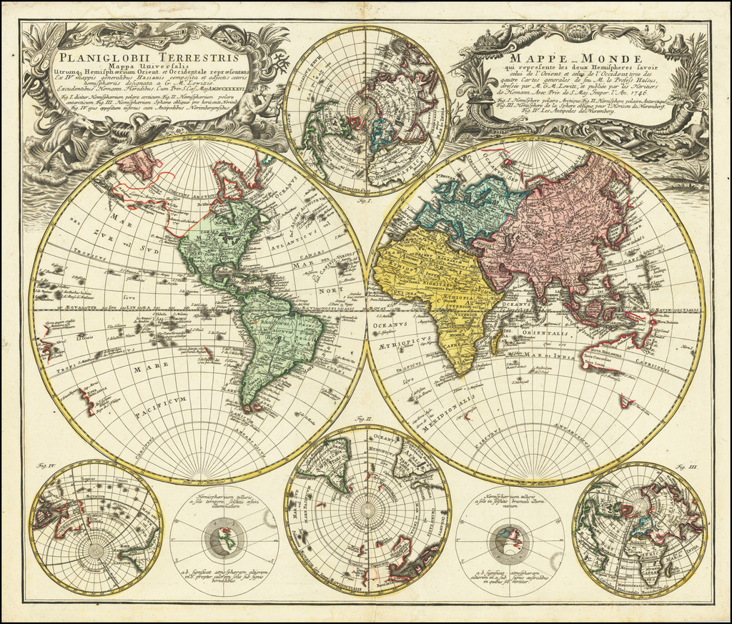 Planiglobii Terrestris Mappa Universalis Utrumqs Hemisphaerium Orient ...