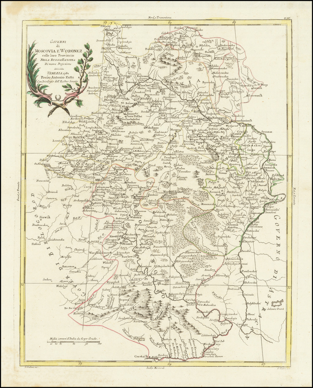 Governi di Moscovia e Woronez colle loro Provincie Nella Russia Europea ...