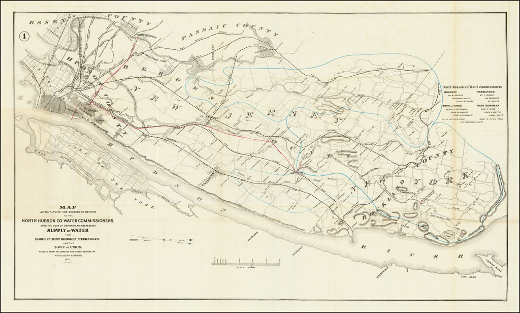 Manhattan And New Jersey Map Accompanying The Engineers Report To The   76786 