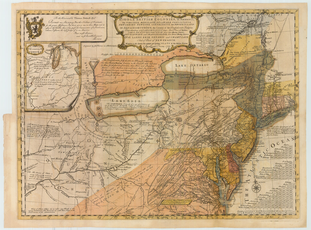 map of the middle colonies labeled