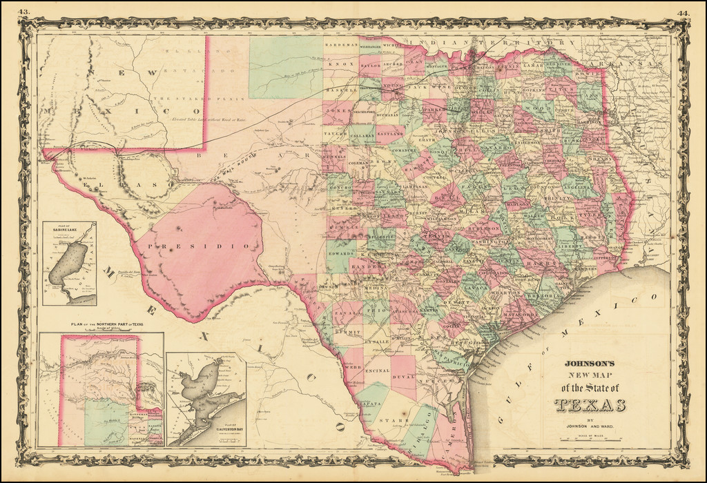 1862 Johnson Map of Louisiana, Mississippi and Arkansas Stock