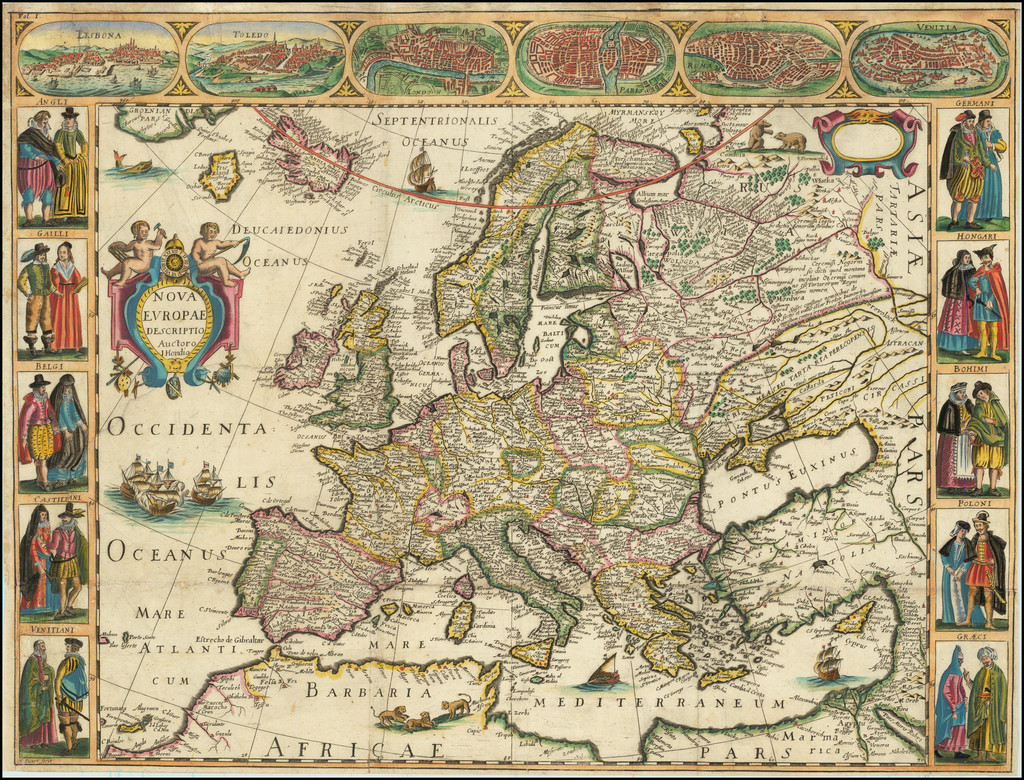 Europe Map By Jodocus Hondius / Jean Picart