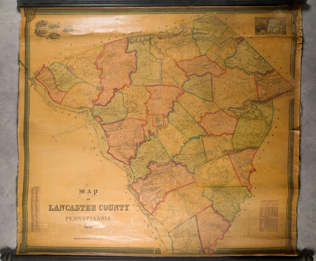 Map of Lancaster County Pennsylvania 1851. - Barry Lawrence Ruderman Antique Maps Inc.