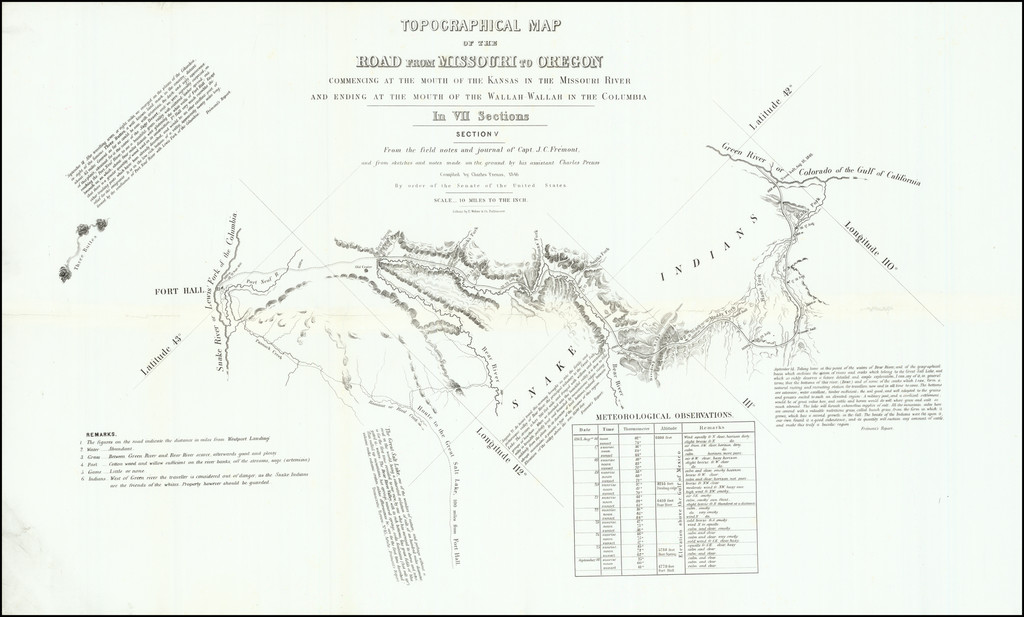 Fort Hall / Snake River to Green River, Utah) Topographical Map of the