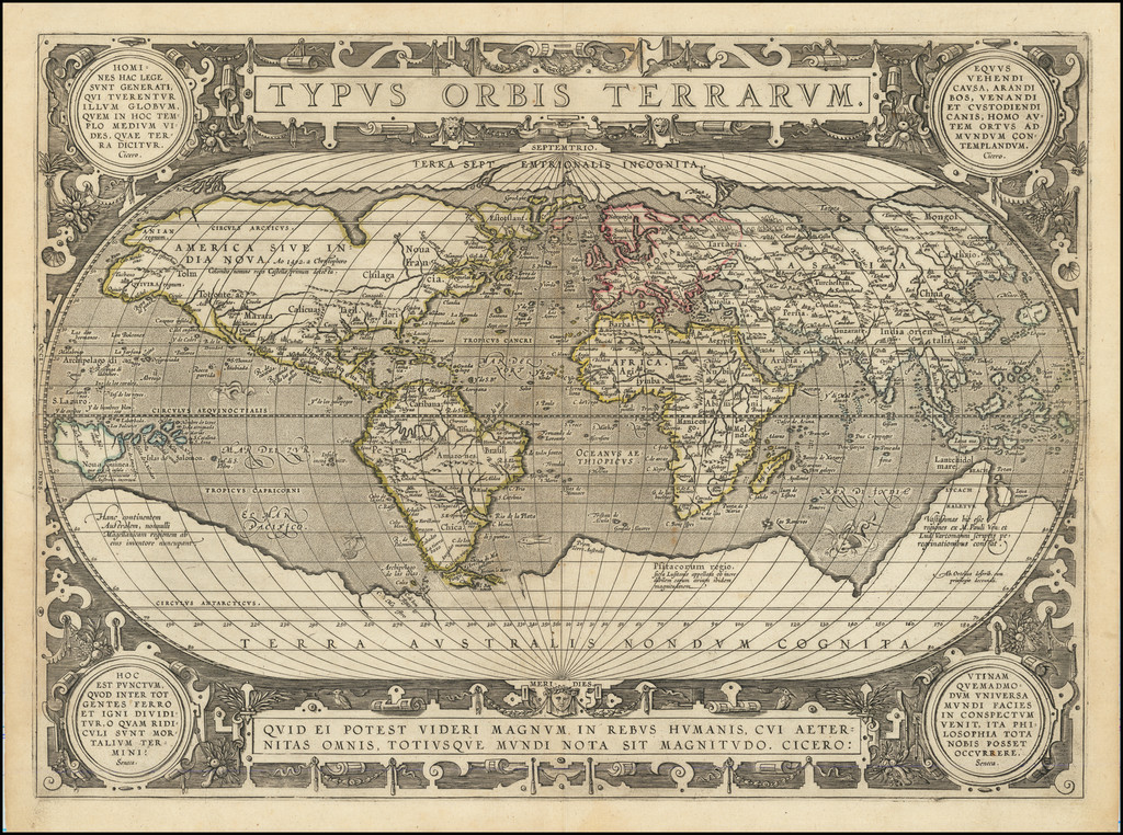 World Map By Abraham Ortelius