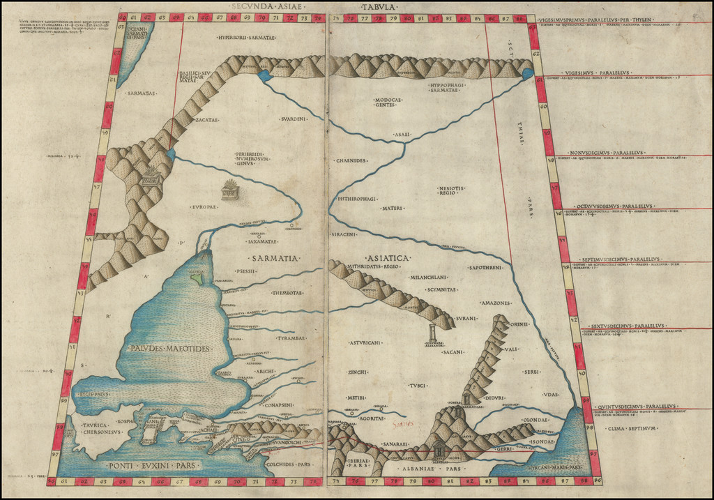 Russia and Ukraine Map By Claudius Ptolemy / Conrad  Swenheym 