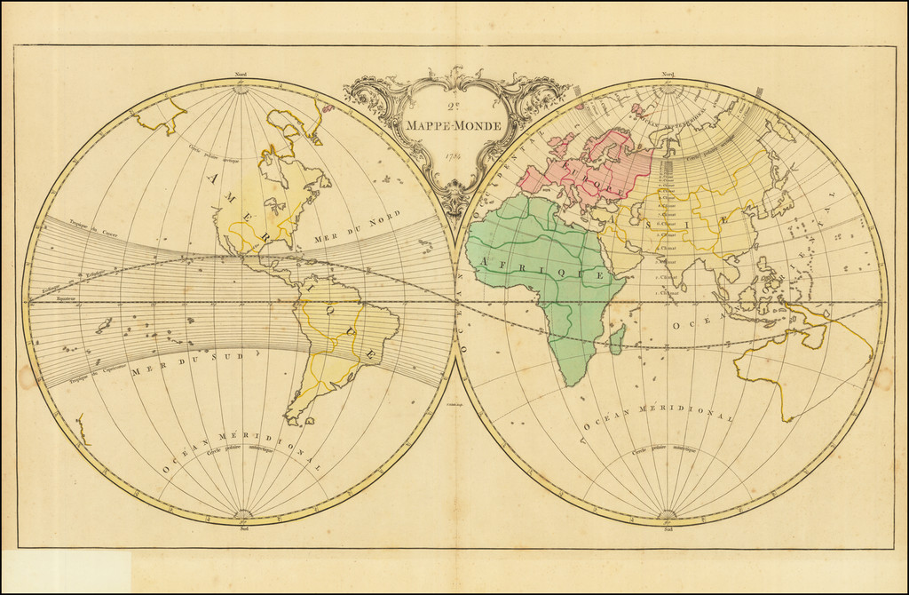 2e Mappe Mond 1754 Barry Lawrence Ruderman Antique Maps Inc 6944