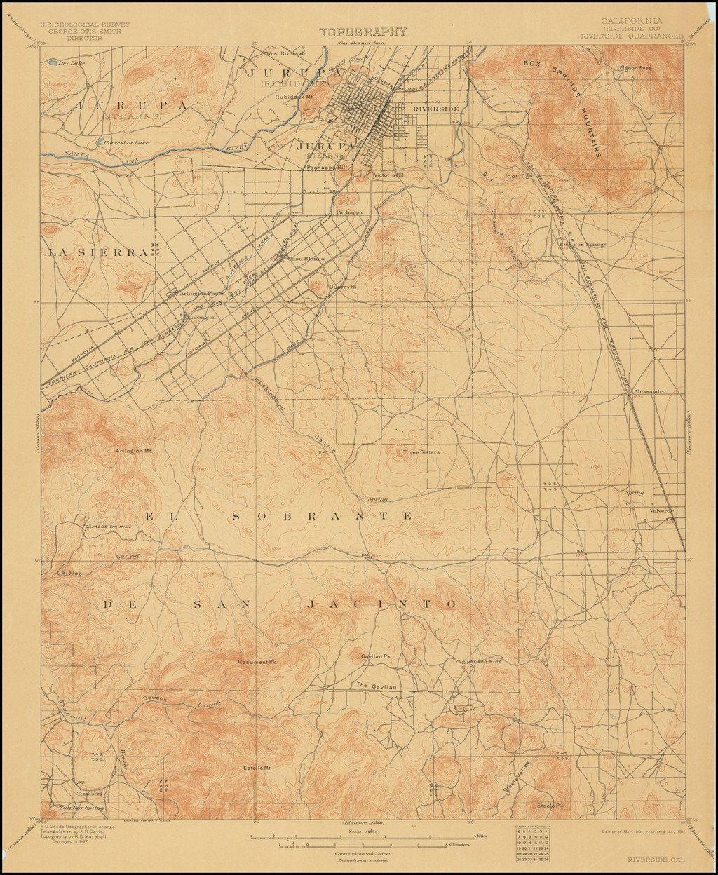 [Central Riverside County] Riverside Quadrangle - Barry Lawrence Ruderman  Antique Maps Inc.