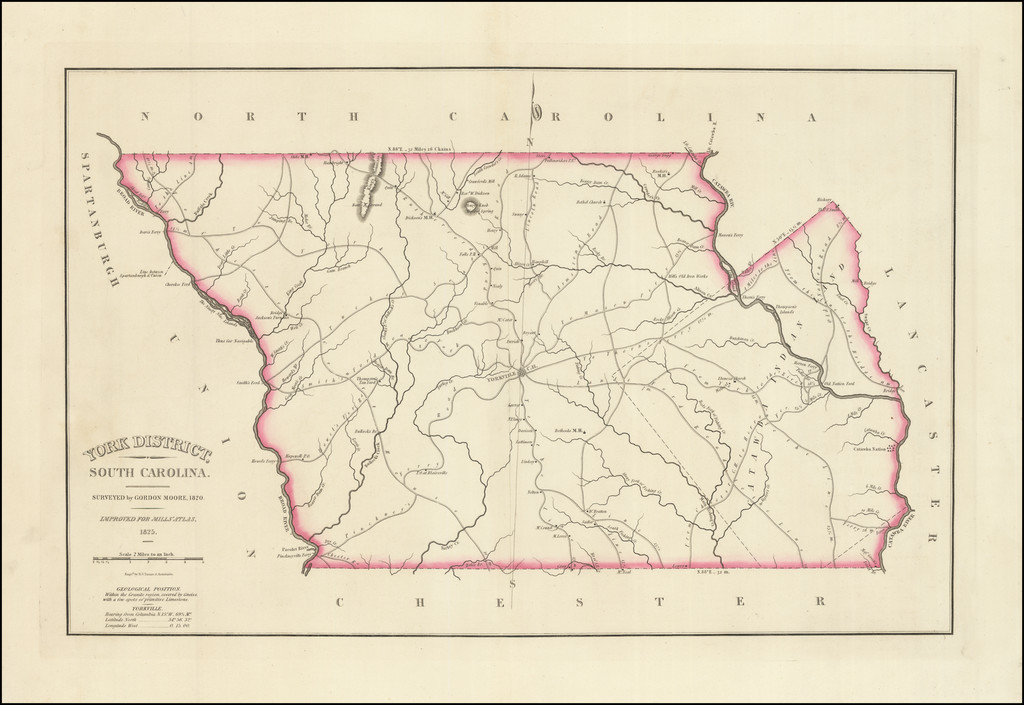 York District, South Carolina. Surveyed by Gordon Moore, 1820 Barry