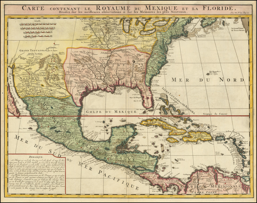 Carte Contenant Le Royaume Du Mexique Et La Floride, Dressez sur les ...
