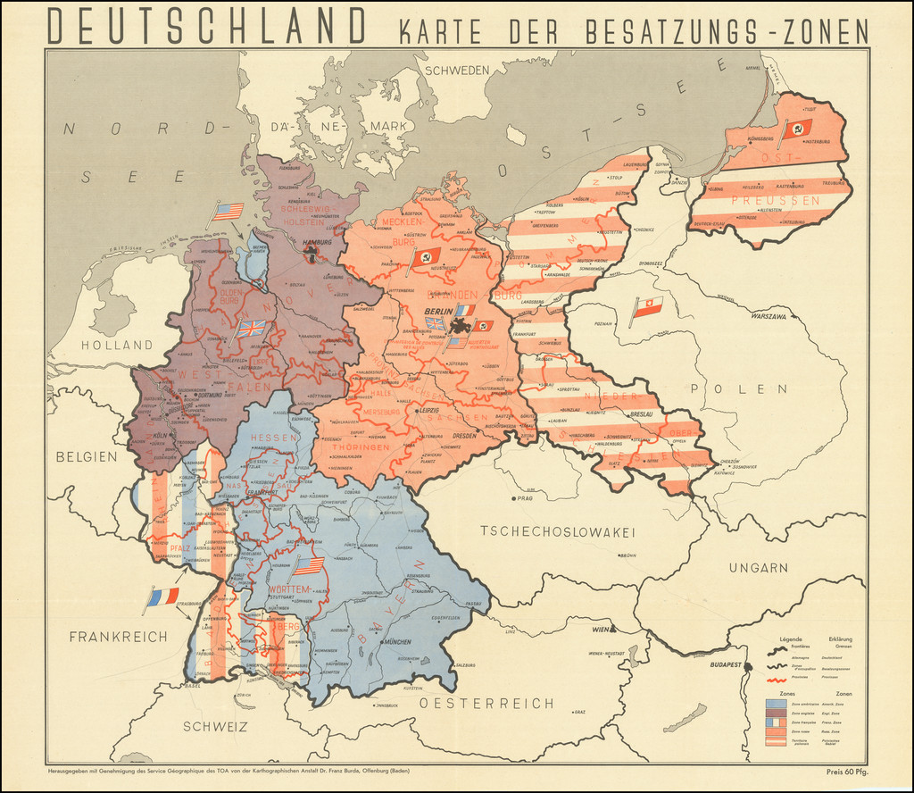 (Second World War - Allied Occupation of Germany) Deutschland Karte der ...