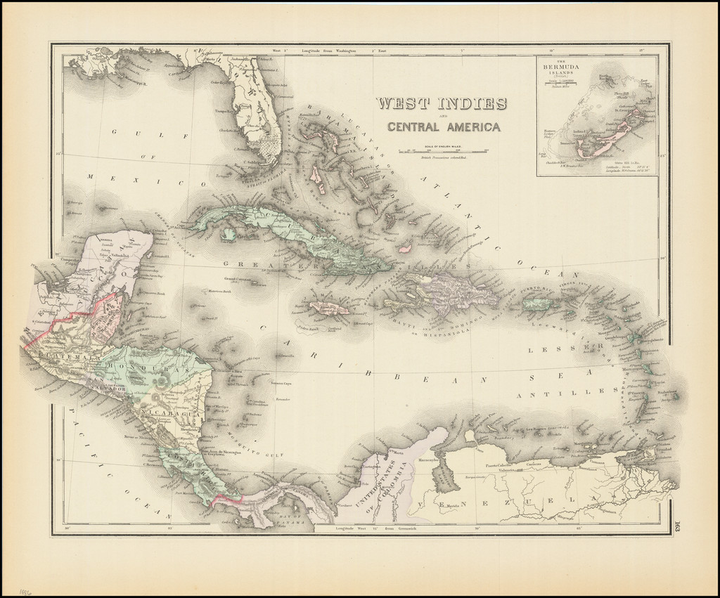West Indies And Central America Bermuda Inset Barry Lawrence Ruderman Antique Maps Inc 2873
