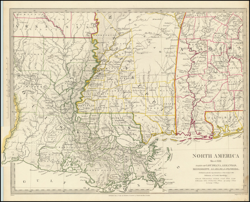 North America Sheet XIII Parts of Louisiana, Arkansas, Mississippi ...