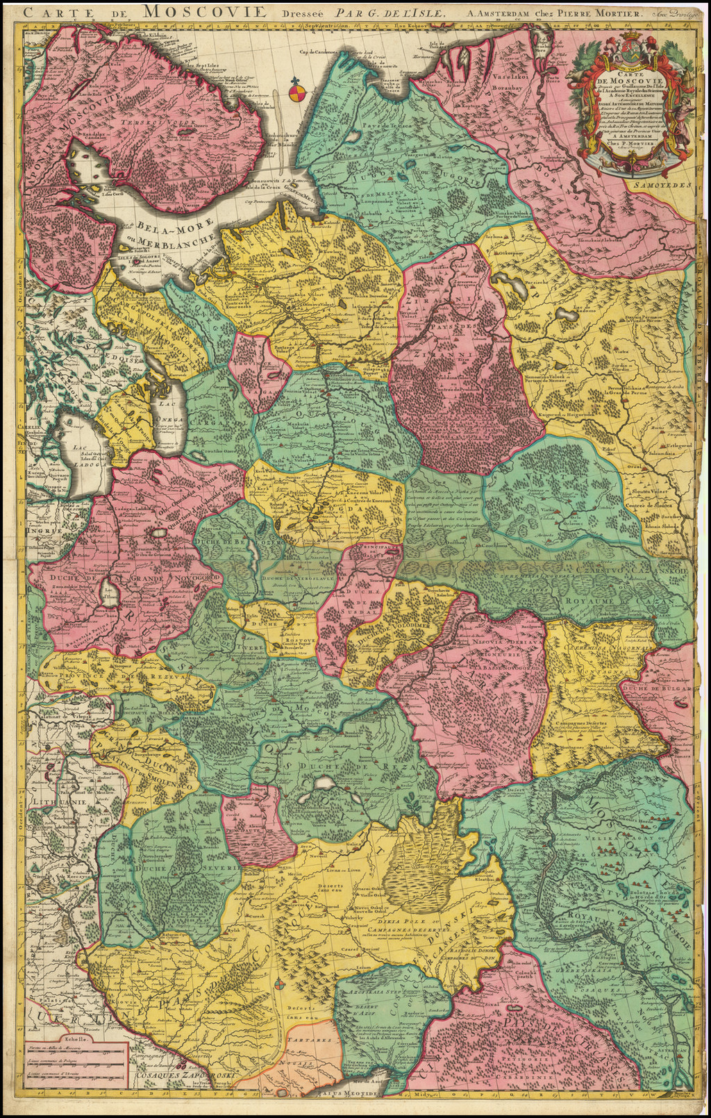 de l'Isle: Carte de Moscovie. Dressee par Guillaume, Russia, 1730