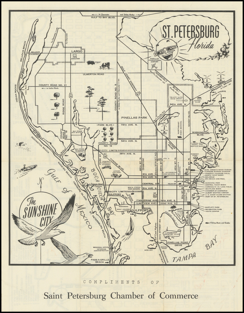 St. Petersburg Florida | The Sunshine City - Barry Lawrence Ruderman  Antique Maps Inc., image size:1024x1316