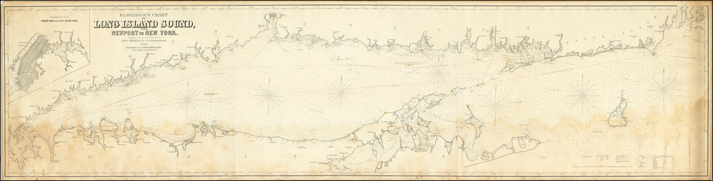 Connecticut, Rhode Island, New York City and New York State Map By George Eldridge