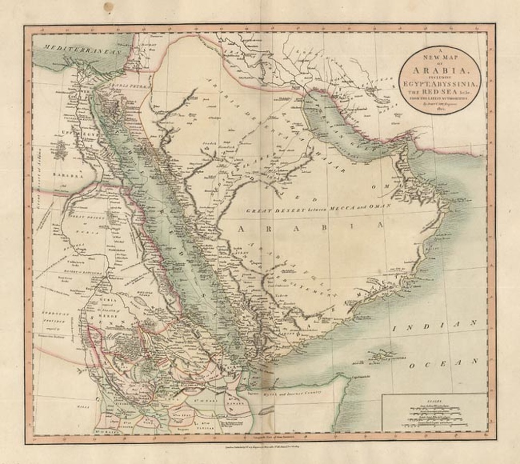 A New Map of Arabia, Including Egypt, Abyssinia, The Red Sea &c &c ...