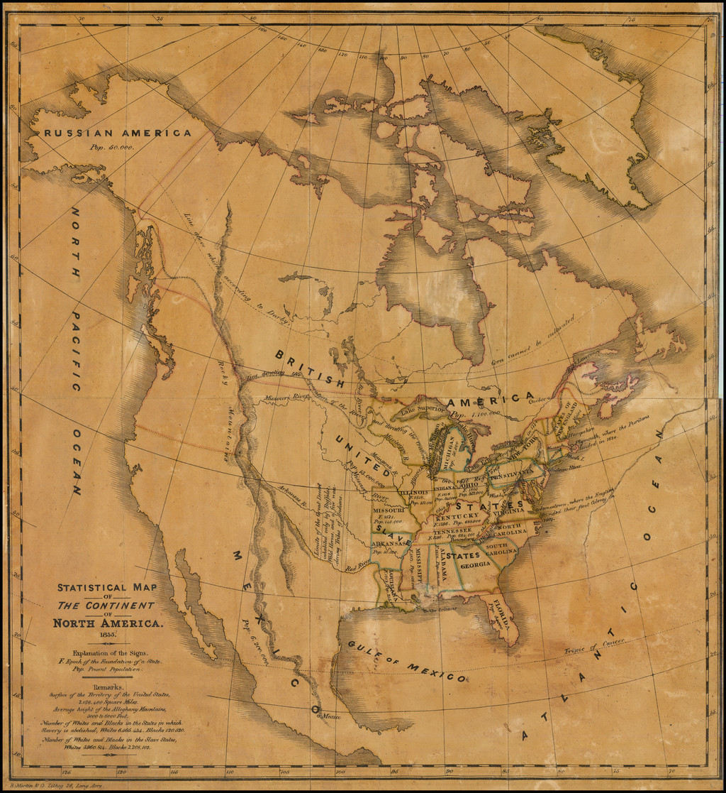 Statistical Map of The Continent of North America. 1835 - Barry ...