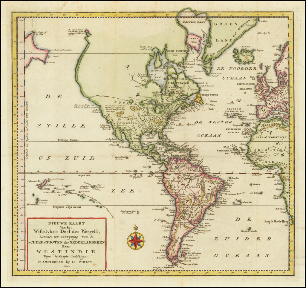 Nieuwe Kaart Van Het Westelykste Deel Der Weereld Dienende Tot Aanwyzing An De Scheepstogten 5459