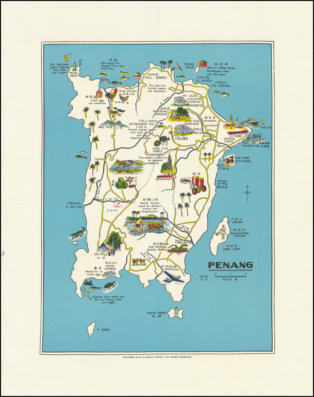 Penang (Chinese and English Text) | RUDERMAN Maps
