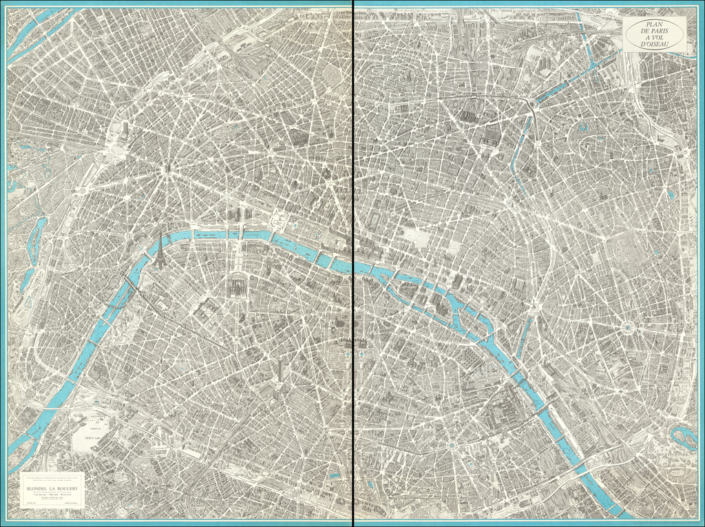 Plan de Paris à Vol d'Oiseau | RUDERMAN Maps