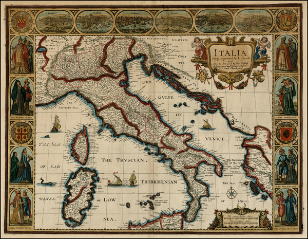 93-Balkans, Italy, Mediterranean and Balearic Islands Map By John Speed