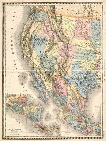 44-Texas, Southwest and Mexico Map By J. Andriveau-Goujon