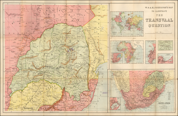 17-South Africa Map By W. & A.K. Johnston