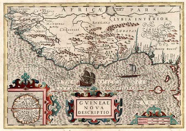 6-Africa and West Africa Map By Jodocus Hondius