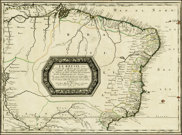 57-South America and Brazil Map By Nicolas Sanson