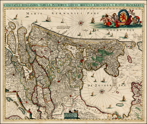 87-Netherlands Map By Justus Danckerts