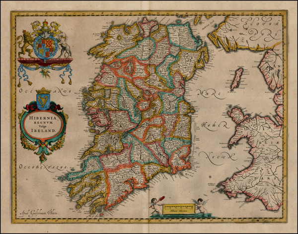 66-Ireland Map By Willem Janszoon Blaeu