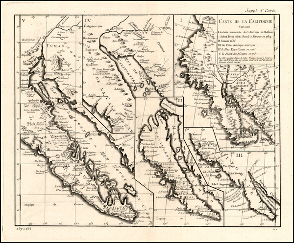 13-Baja California and California Map By Denis Diderot / Didier Robert de Vaugondy