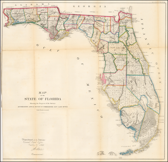 16-Florida Map By U.S. General Land Office