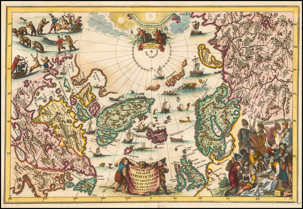 9-Polar Maps, British Isles, Russia, Scandinavia, Iceland and Canada Map By Heinrich Scherer