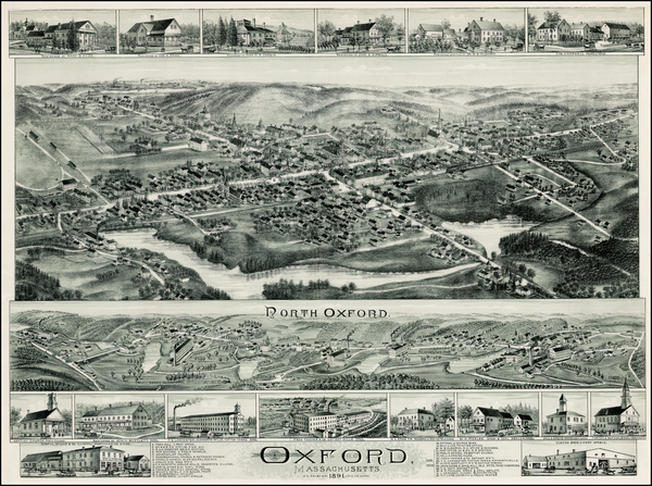 44-New England and Massachusetts Map By O.H. Bailey