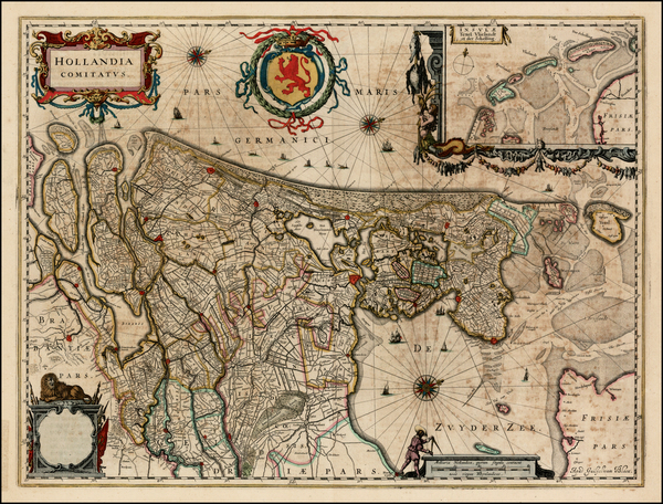 67-Netherlands Map By Willem Janszoon Blaeu