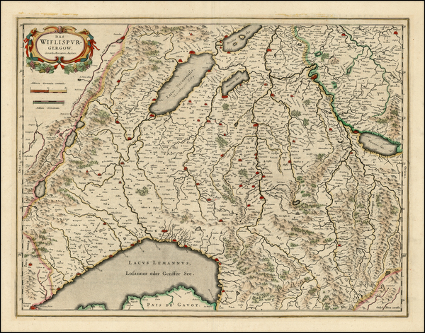 9-Switzerland Map By Willem Janszoon Blaeu