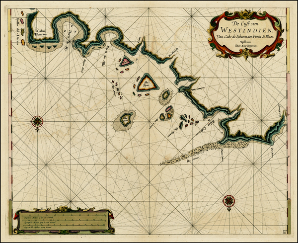 64-Central America and South America Map By Arent Roggeveen