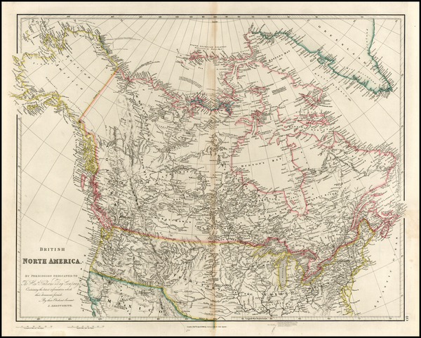 36-Plains, Rocky Mountains, Alaska and Canada Map By John Arrowsmith