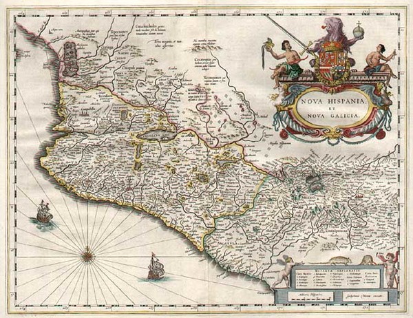 39-Mexico Map By Willem Janszoon Blaeu