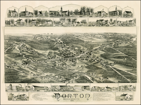 7-New England and Massachusetts Map By O.H. Bailey