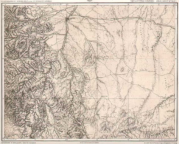 94-Southwest and Rocky Mountains Map By George M. Wheeler