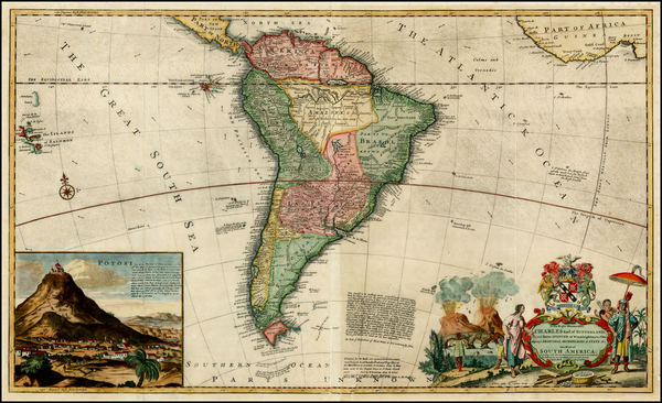 100-South America and Brazil Map By Herman Moll