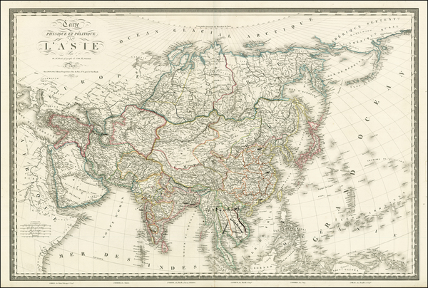38-Alaska, Asia and Asia Map By Adrien-Hubert Brué