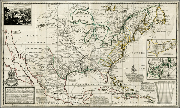 99-United States and North America Map By Herman Moll