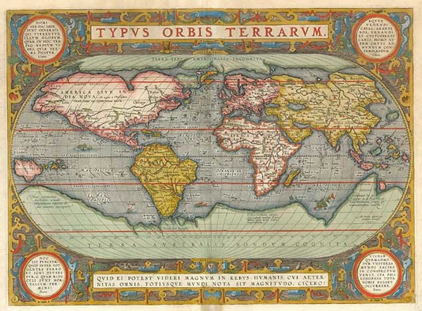10-World and World Map By Abraham Ortelius