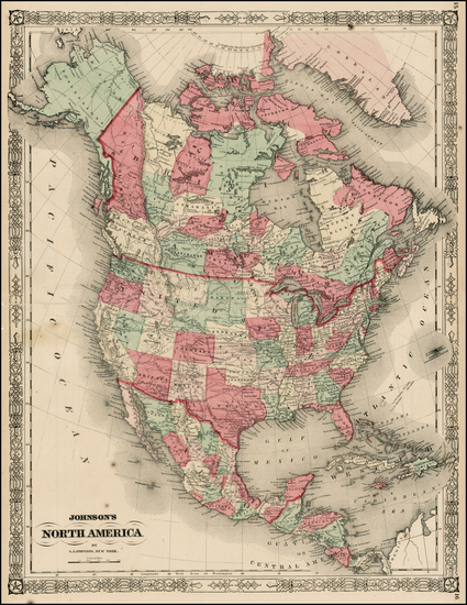 22-Rocky Mountains and North America Map By Alvin Jewett Johnson