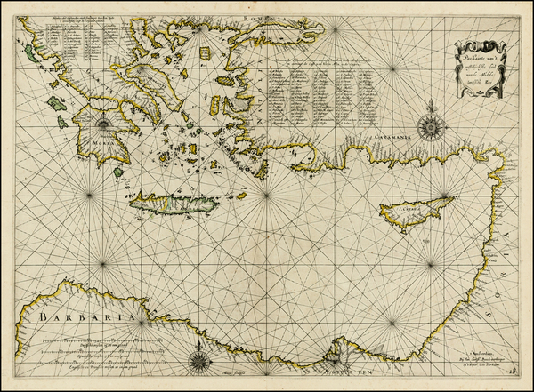 85-Turkey, Turkey & Asia Minor, Balearic Islands and Greece Map By Jan Jansson / Willem Barent