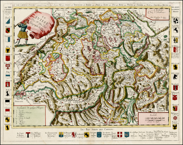 56-Switzerland Map By Pierre Du Val